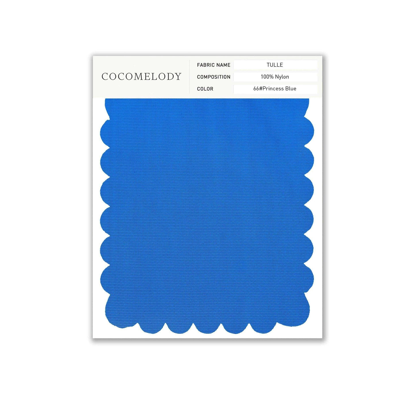 Tulle Fabric Swatch in Single Color SWTU16002 - COCOMELODY