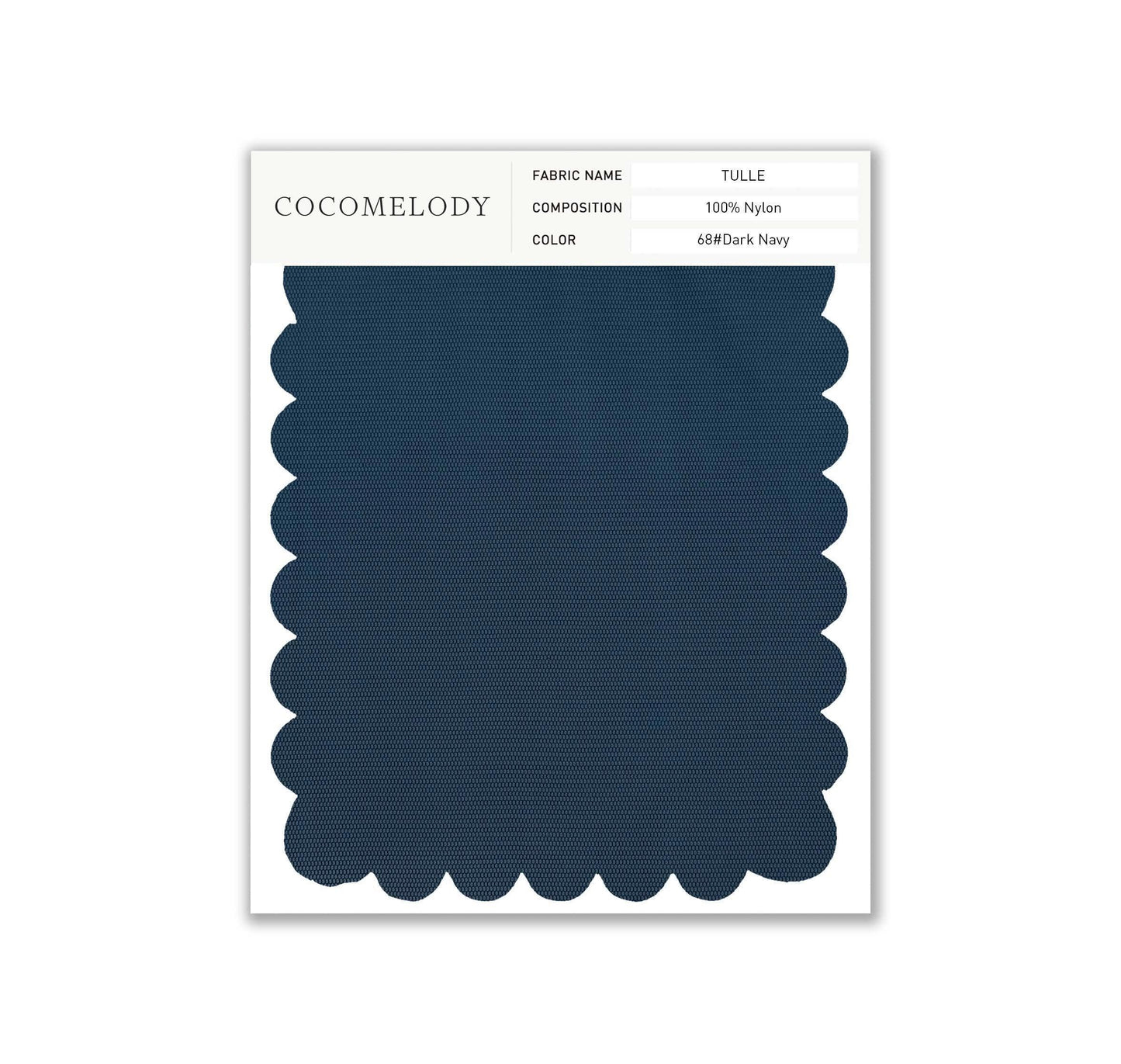 Tulle Fabric Swatch in Single Color SWTU16002 - COCOMELODY