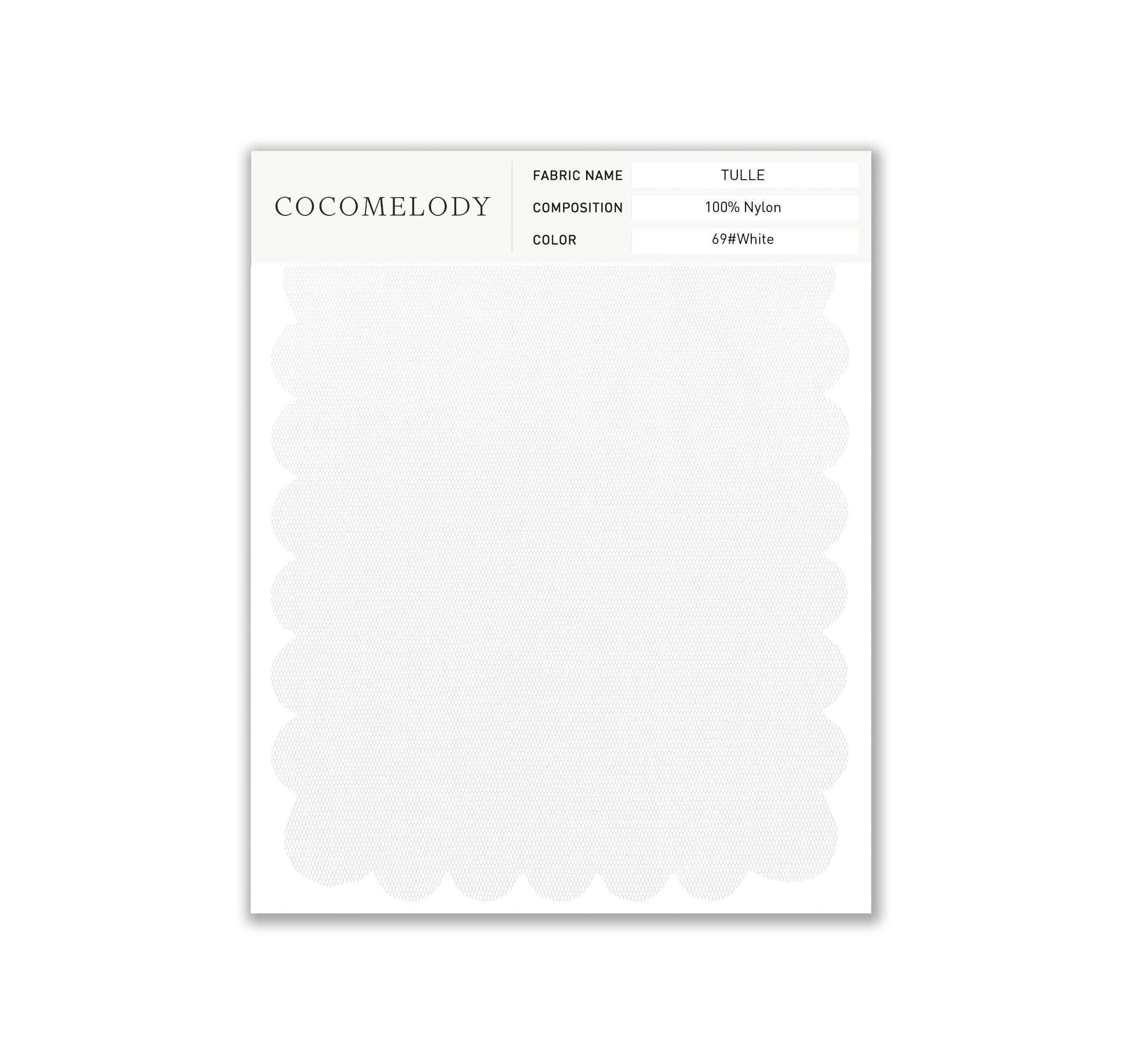 Tulle Fabric Swatch in Single Color SWTU16002 - COCOMELODY