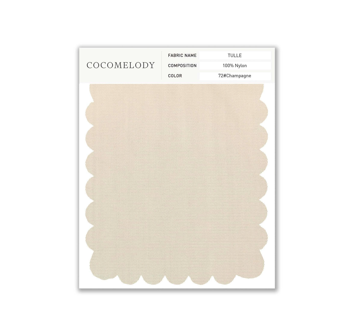 Tulle Fabric Swatch in Single Color SWTU16002 - COCOMELODY