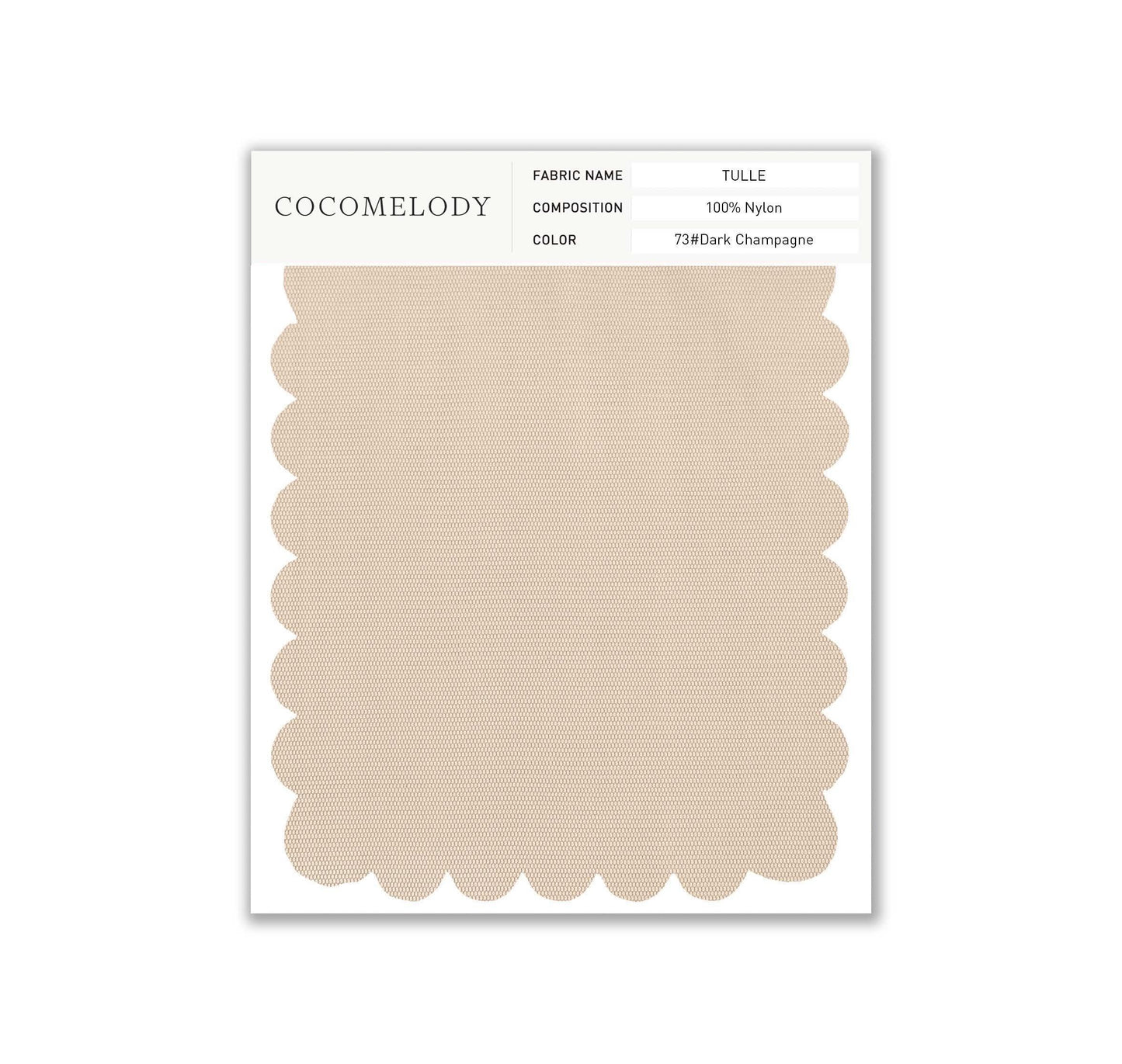 Tulle Fabric Swatch in Single Color SWTU16002 - COCOMELODY