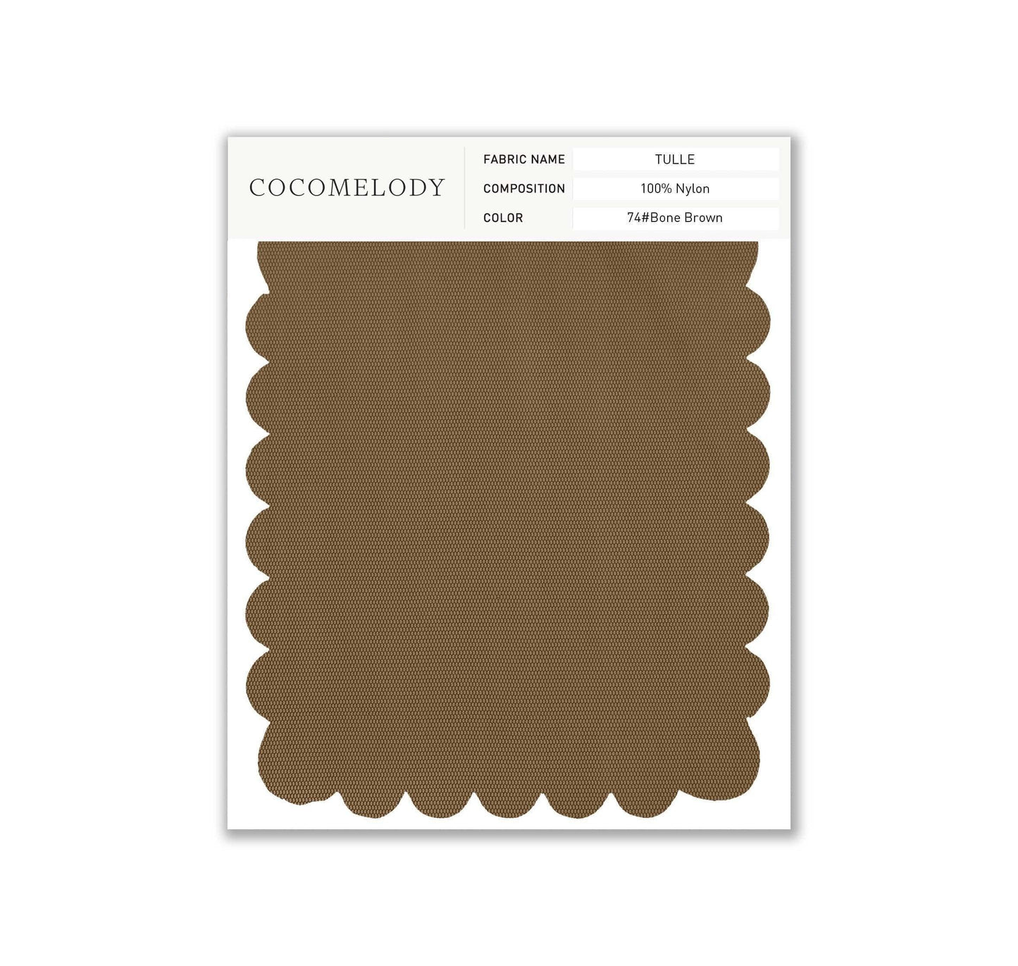 Tulle Fabric Swatch in Single Color SWTU16002 - COCOMELODY