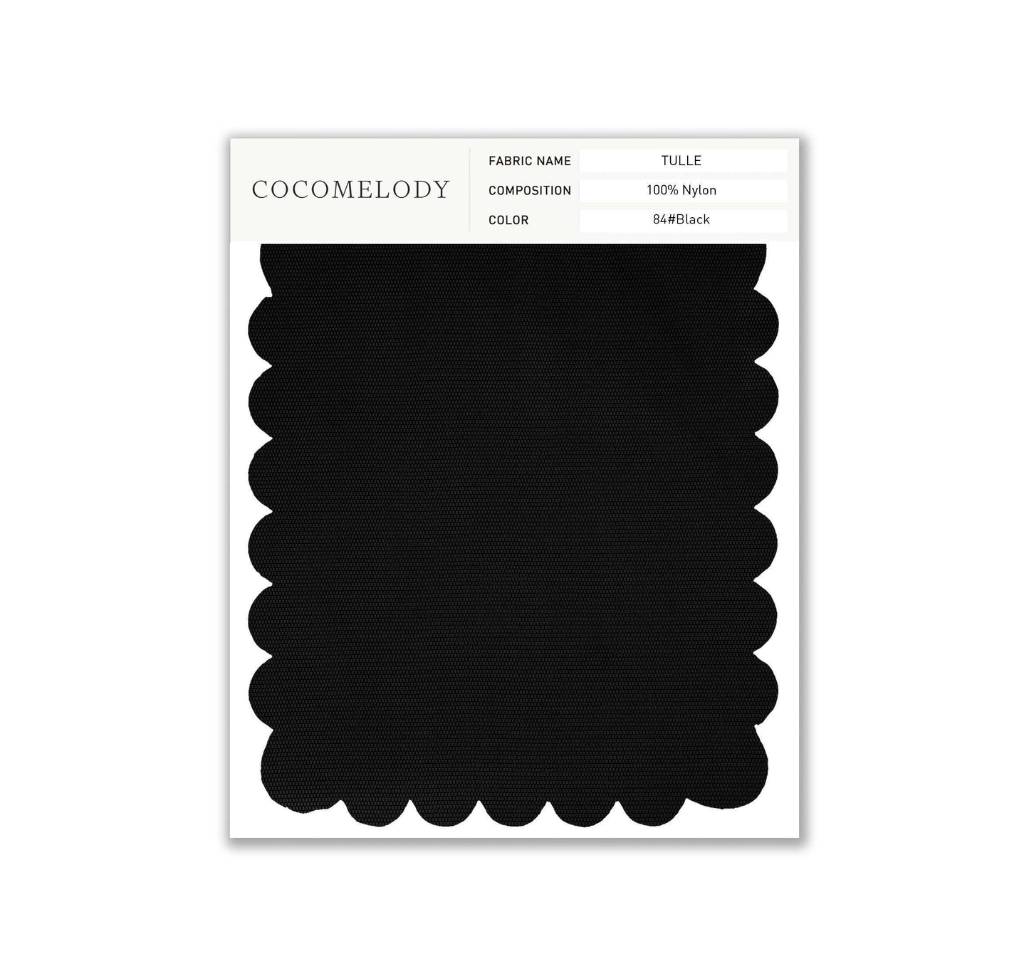 Tulle Fabric Swatch in Single Color SWTU16002 - COCOMELODY