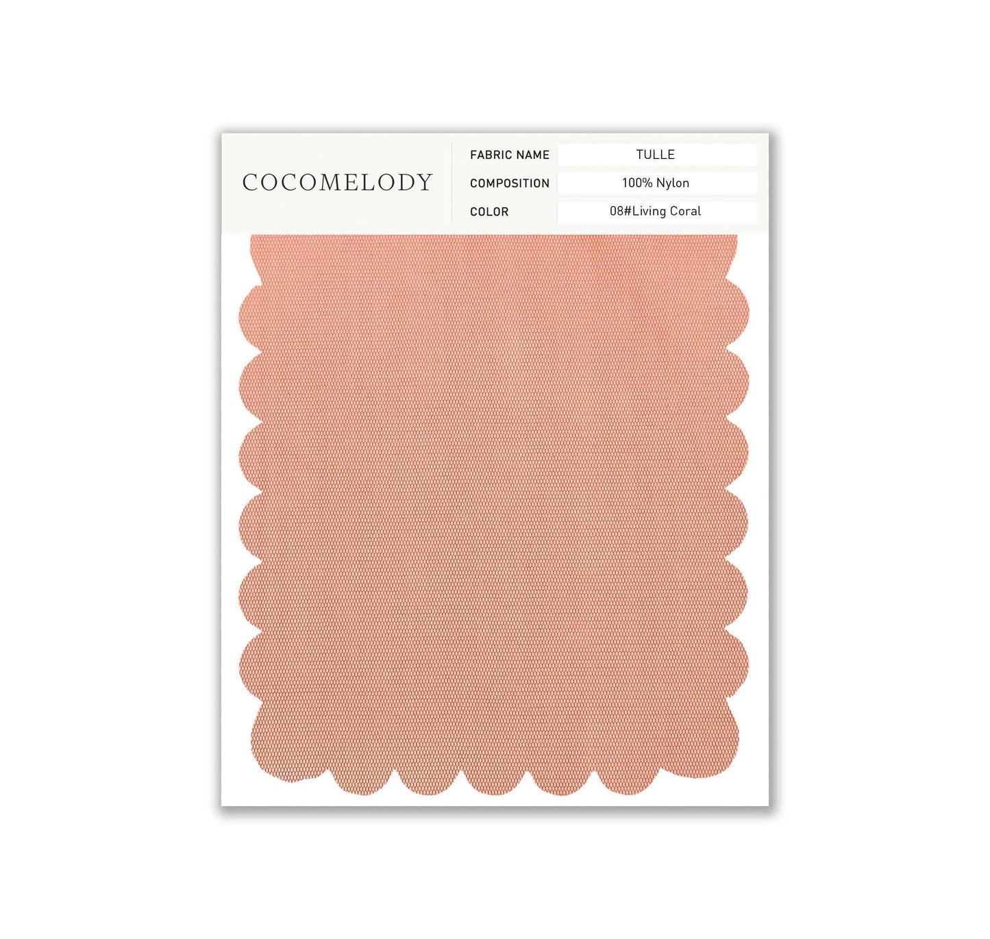 Tulle Fabric Swatch in Single Color SWTU16002 - COCOMELODY