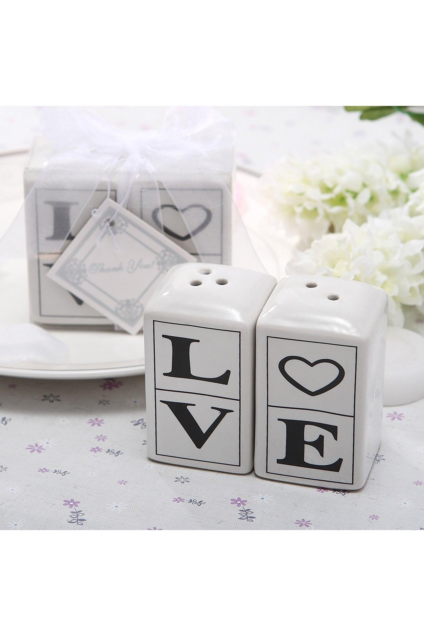 Love Ceramic Salt and Pepper Shakers Set Favors CGF0015 (Set of 6 pcs)